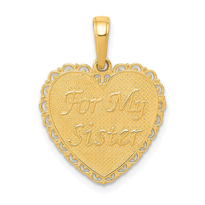 14K Yellow Gold Reversible For My Sister-Friends Forever Pendant