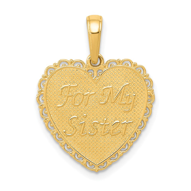 14K Yellow Gold Reversible For My Sister-Friends Forever Pendant