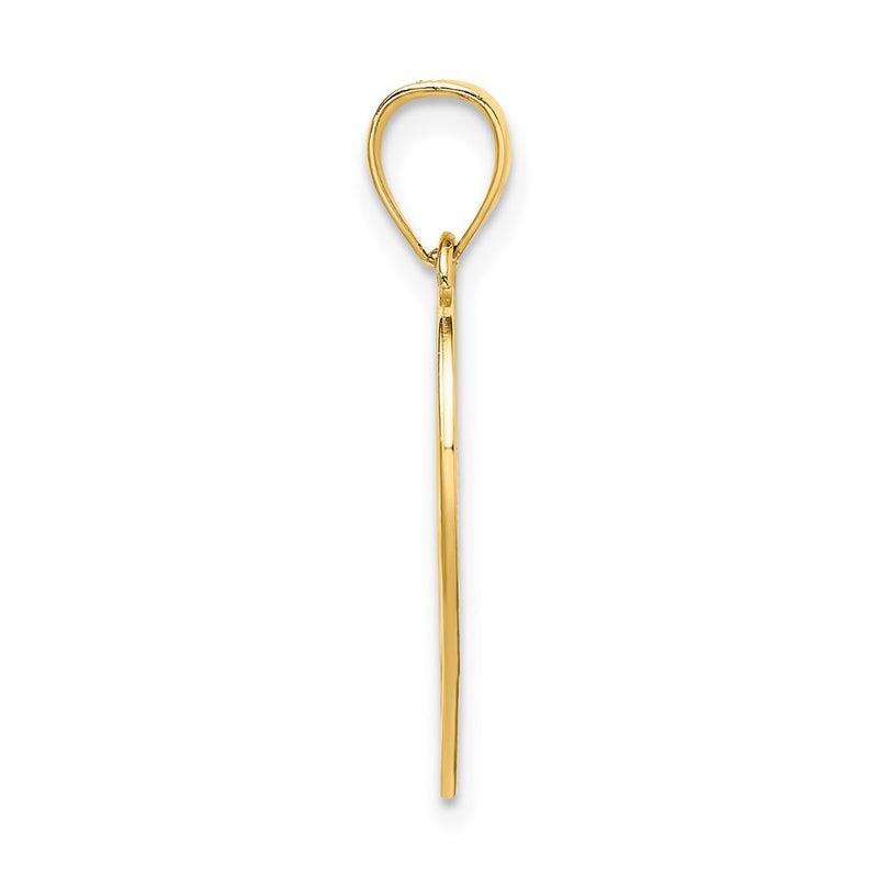 14K Yellow Gold Amor In Cut-Out Heart Charm