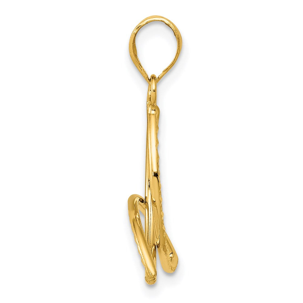 14K Yellow Gold Diamond Cut Trinity Pendant