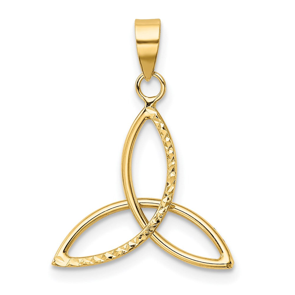 14K Yellow Gold Diamond Cut Trinity Pendant