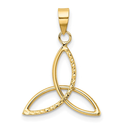 14K Yellow Gold Diamond Cut Trinity Pendant
