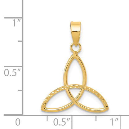 14K Yellow Gold Diamond Cut Trinity Pendant