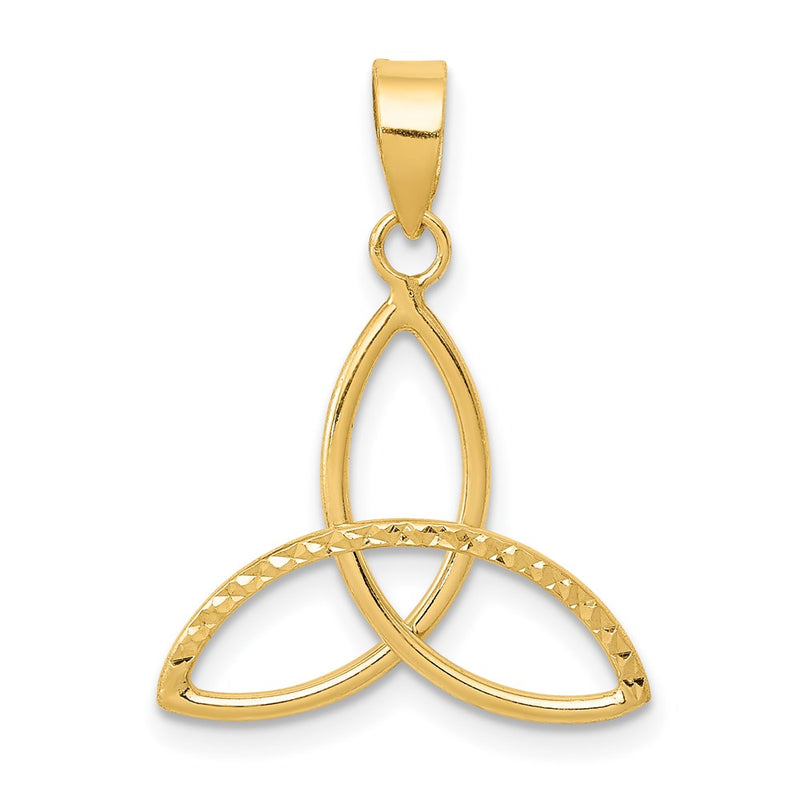 14K Yellow Gold Diamond Cut Trinity Pendant