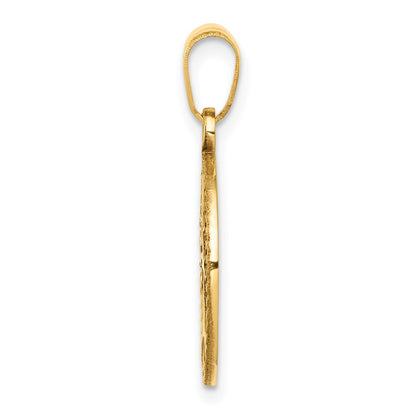 14K Yellow Gold Polished Small Tree Of Life In Round Pendant
