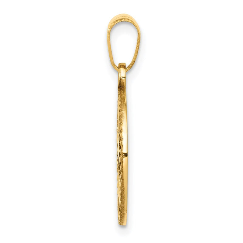 14K Yellow Gold Polished Small Tree Of Life In Round Pendant