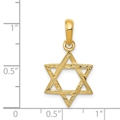14K Yellow Gold Star Of David Pendant