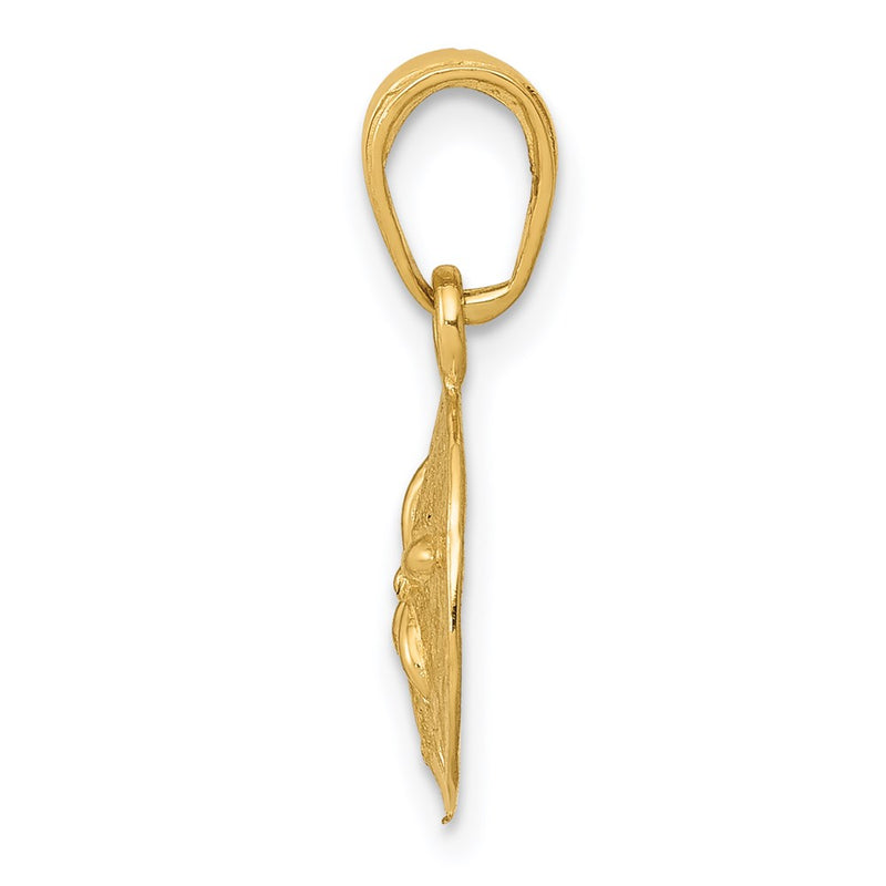 14K Yellow Gold Polished Sand Dollar Pendant