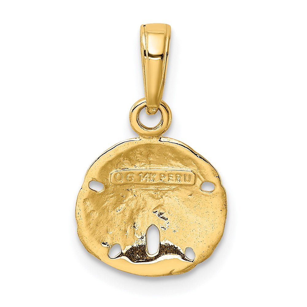 14K Yellow Gold Polished Sand Dollar Pendant