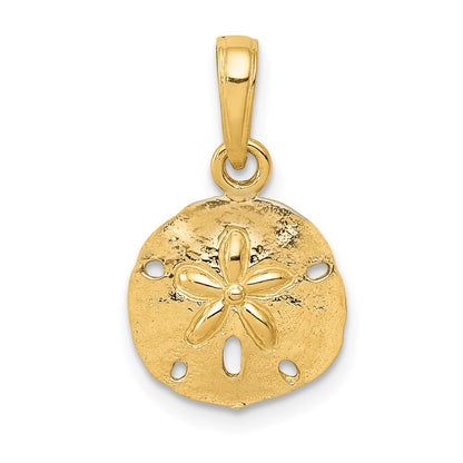 14K Yellow Gold Polished Sand Dollar Pendant