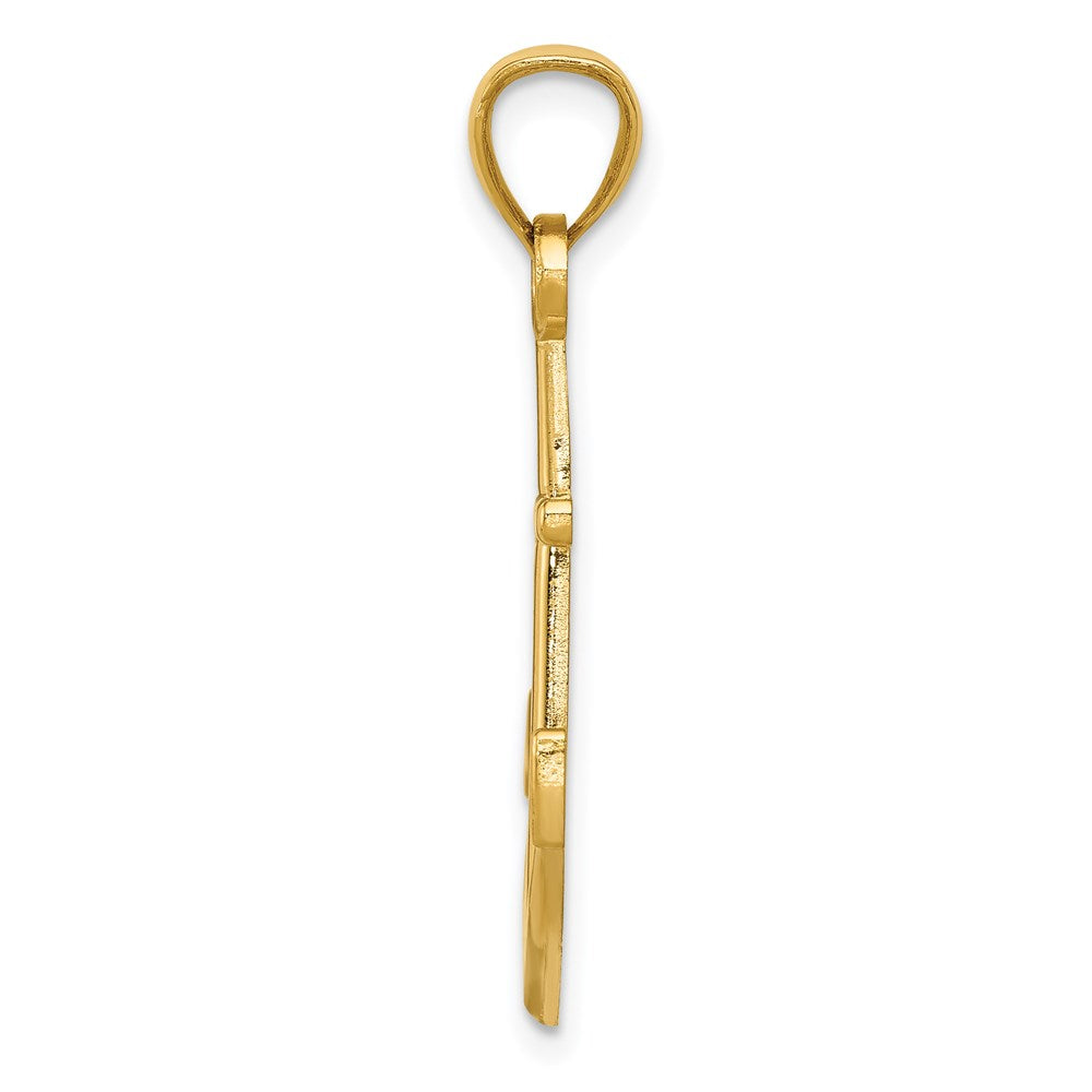 14K Yellow Gold Polished Anchor Pendant