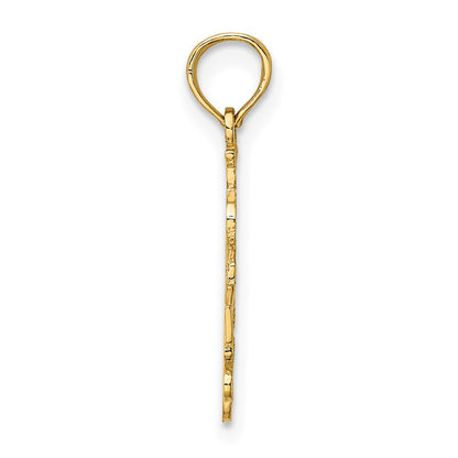 14K Yellow Gold I Heart Las Vegas With Dice Engraved Charm
