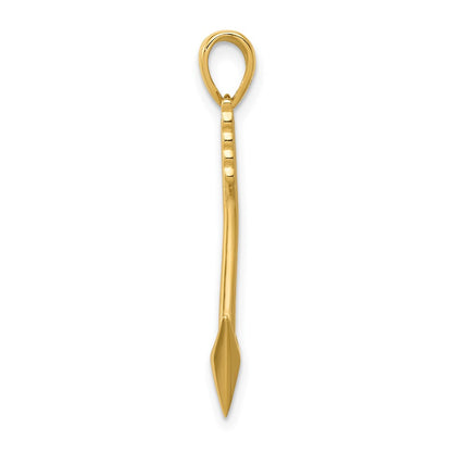 14K Yellow Gold Polished 3D Arrow Pendant