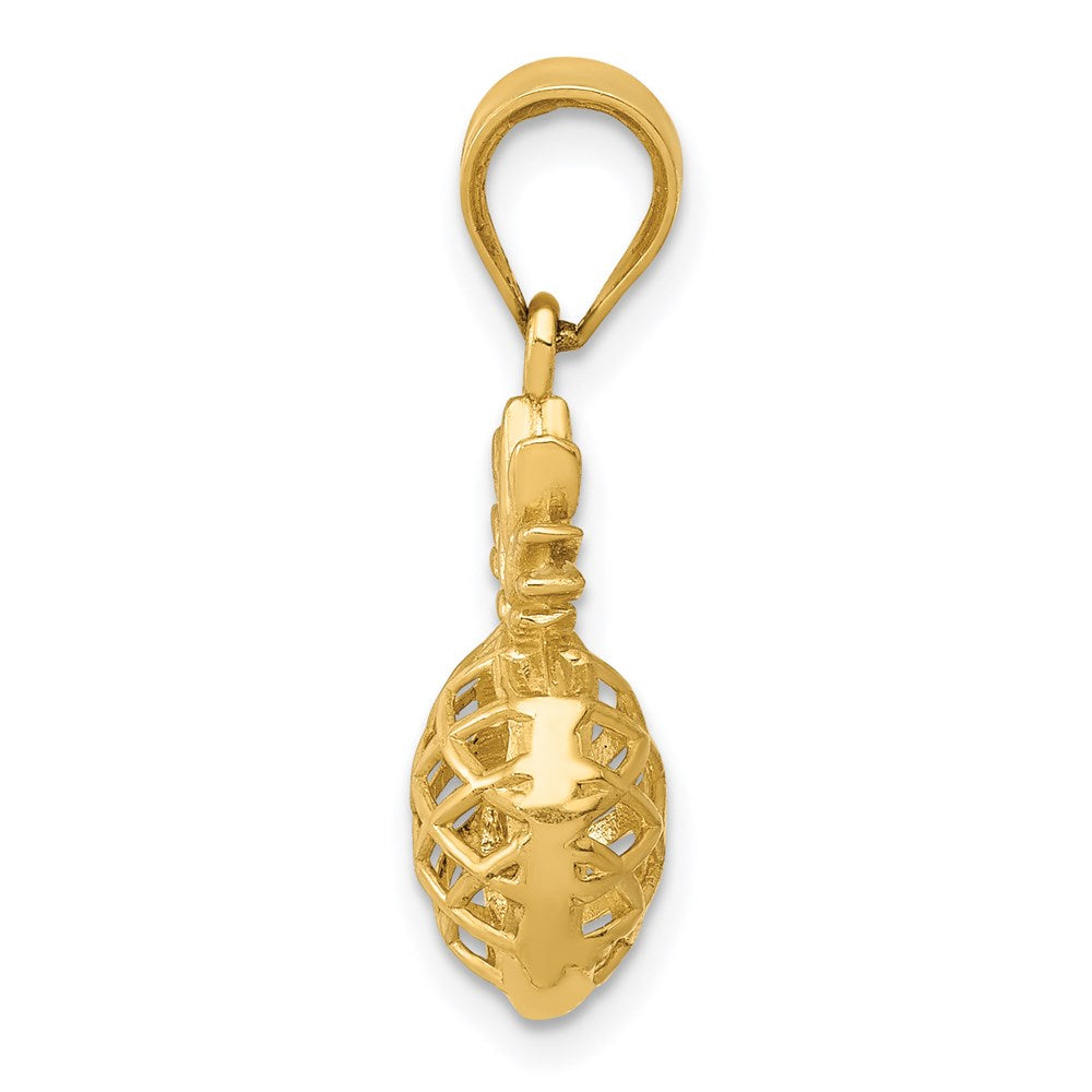 14K Yellow Gold Polished 3D Pineapple Pendant