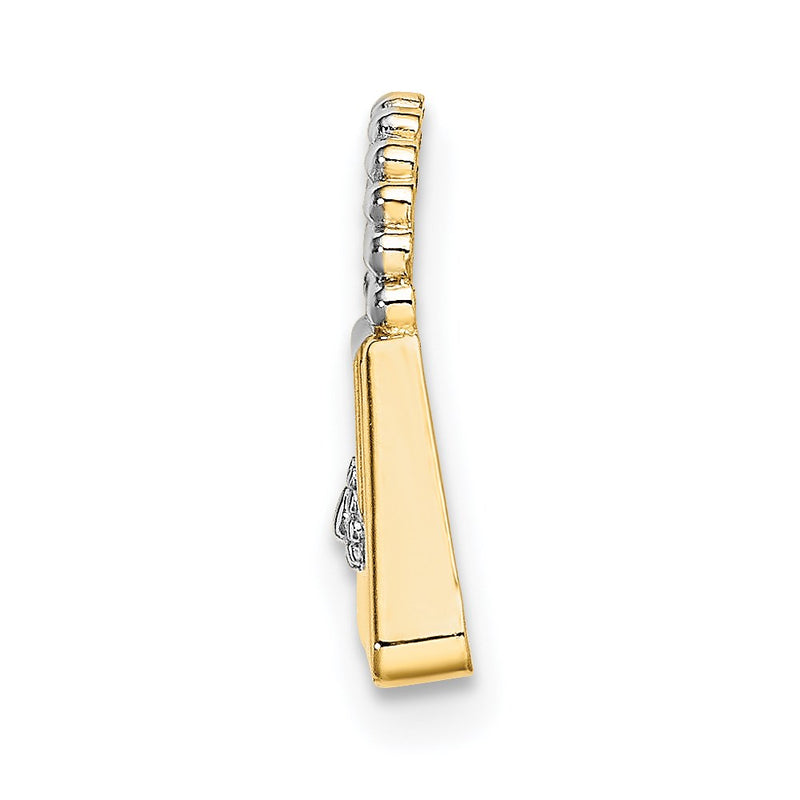 14K Yellow & Rhodium And Purse Slide Pendant