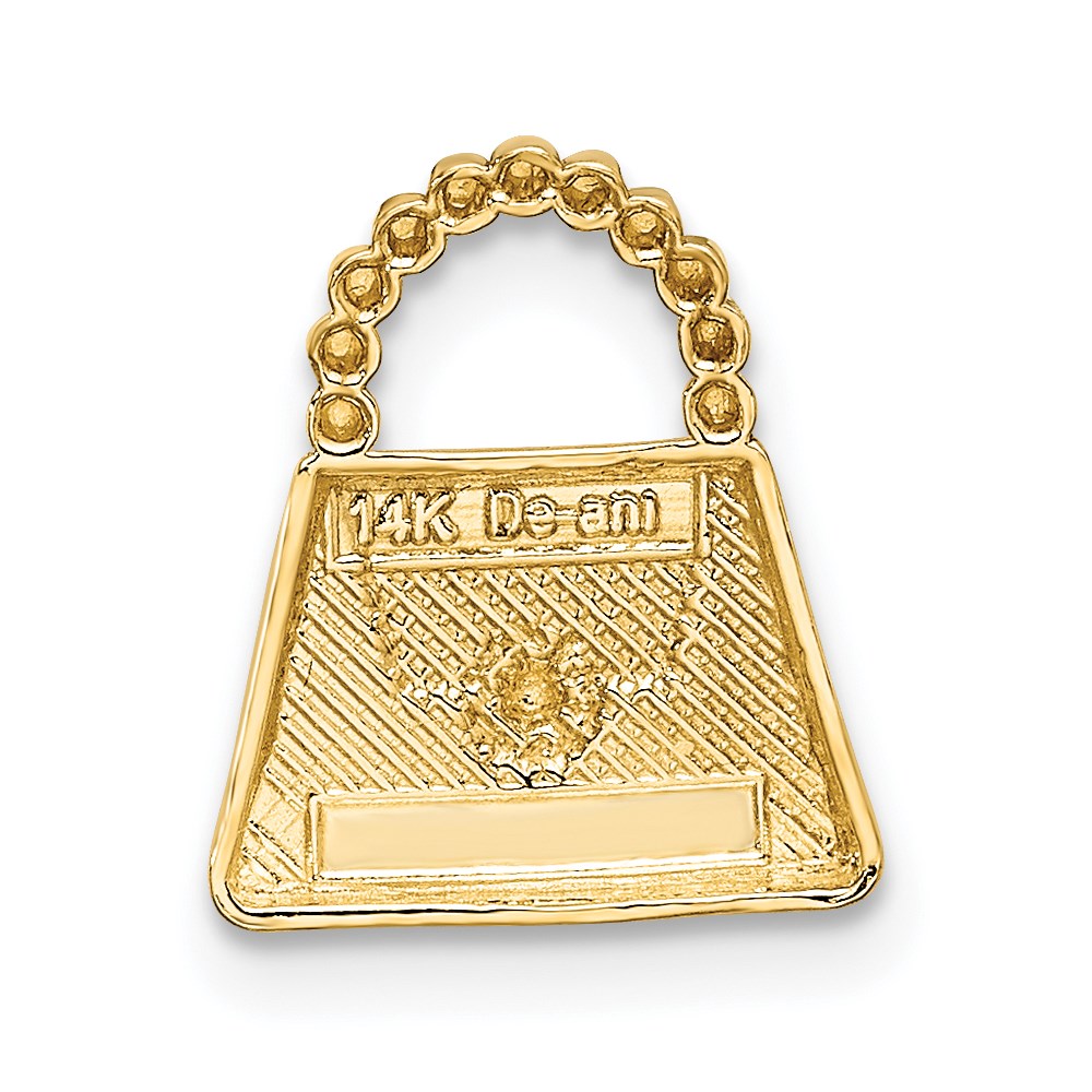 14K Yellow & Rhodium And Purse Slide Pendant