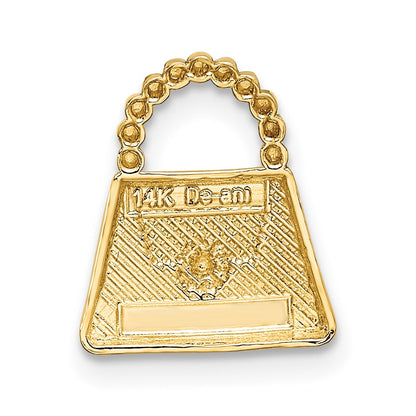 14K Yellow & Rhodium And Purse Slide Pendant