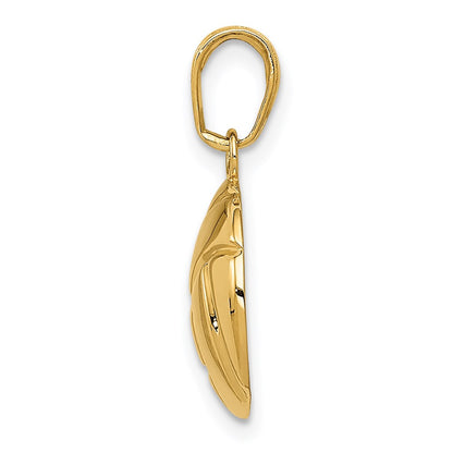 14K Yellow Gold Polished Volleyball Pendant
