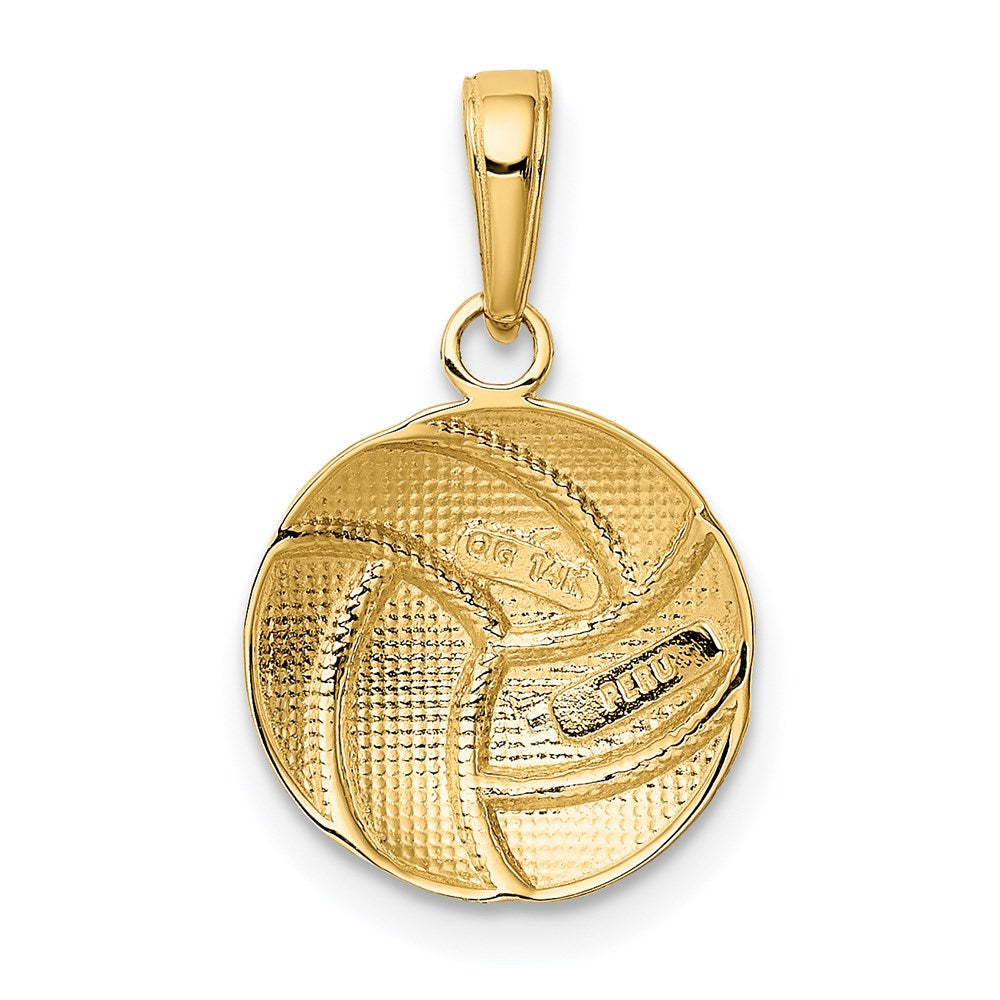14K Yellow Gold Polished Volleyball Pendant