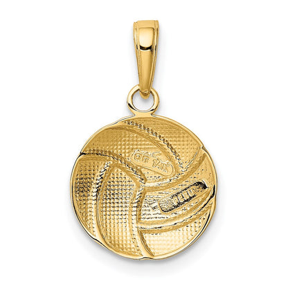 14K Yellow Gold Polished Volleyball Pendant