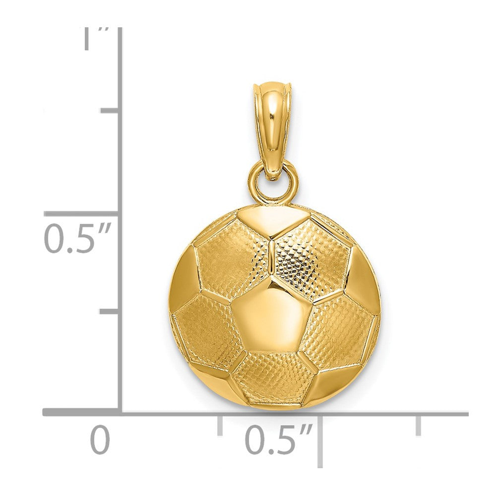 14K Yellow Gold Soccer Ball Charm