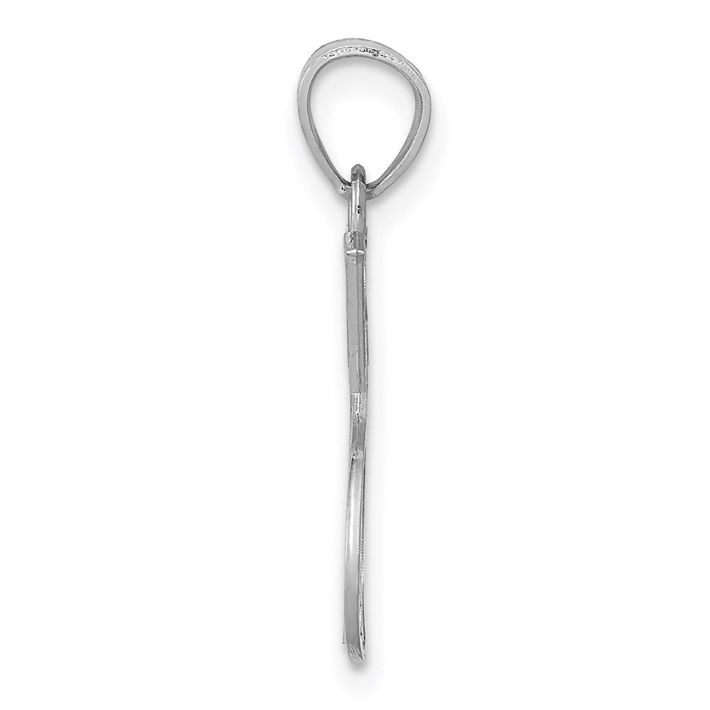 14K White Gold Double Tennis Racquet Charm