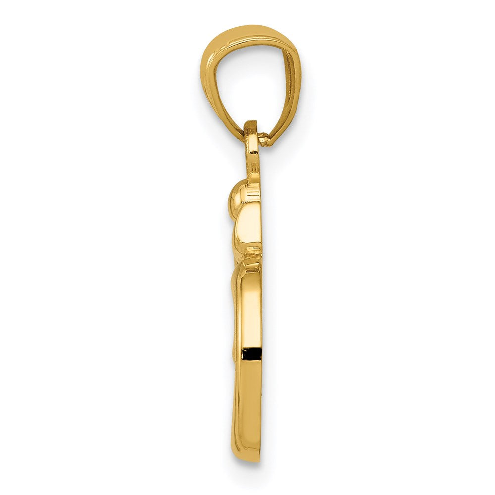 14K Yellow Gold Polished Om Symbol Pendant