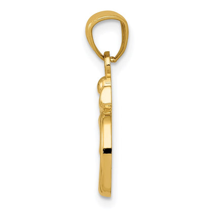 14K Yellow Gold Polished Om Symbol Pendant