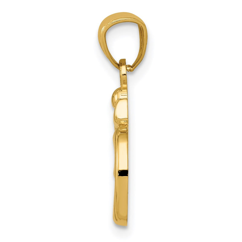 14K Yellow Gold Polished Om Symbol Pendant