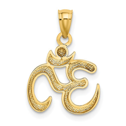 14K Yellow Gold Polished Om Symbol Pendant
