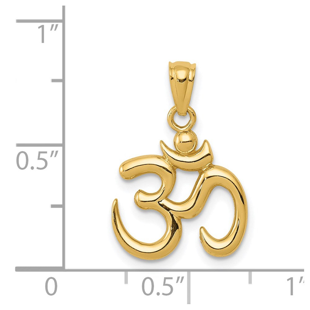14K Yellow Gold Polished Om Symbol Pendant