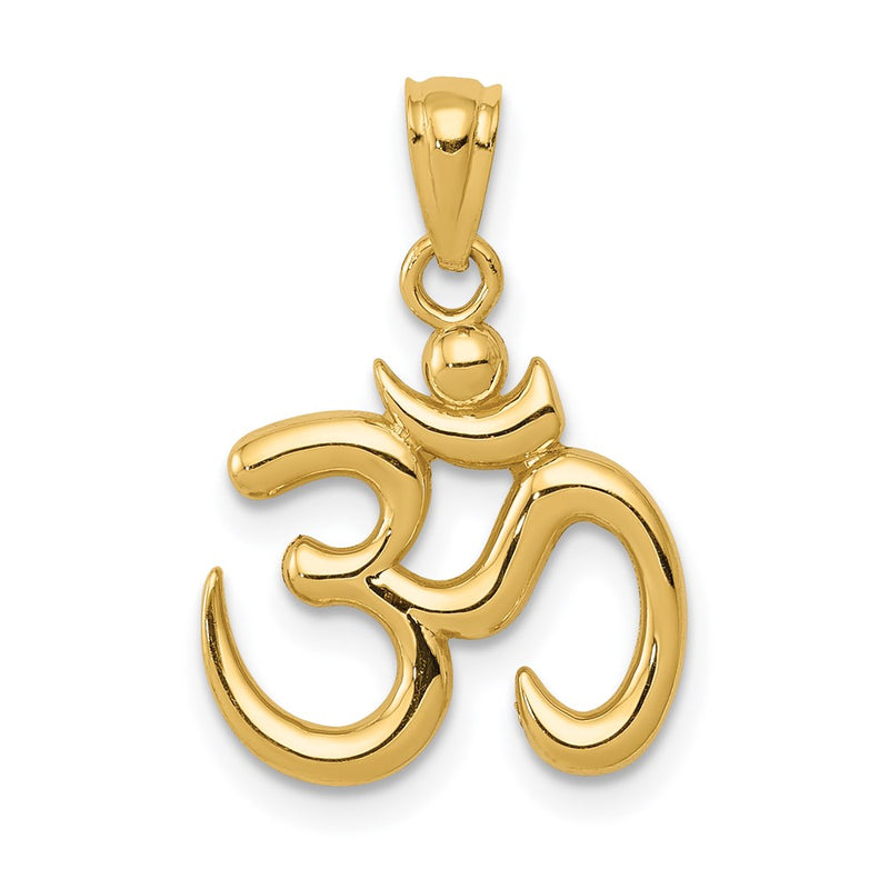 14K Yellow Gold Polished Om Symbol Pendant