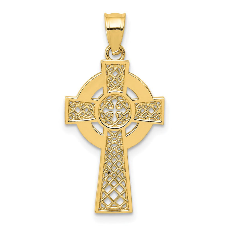 14K Yellow Gold Celtic Cross Pendant