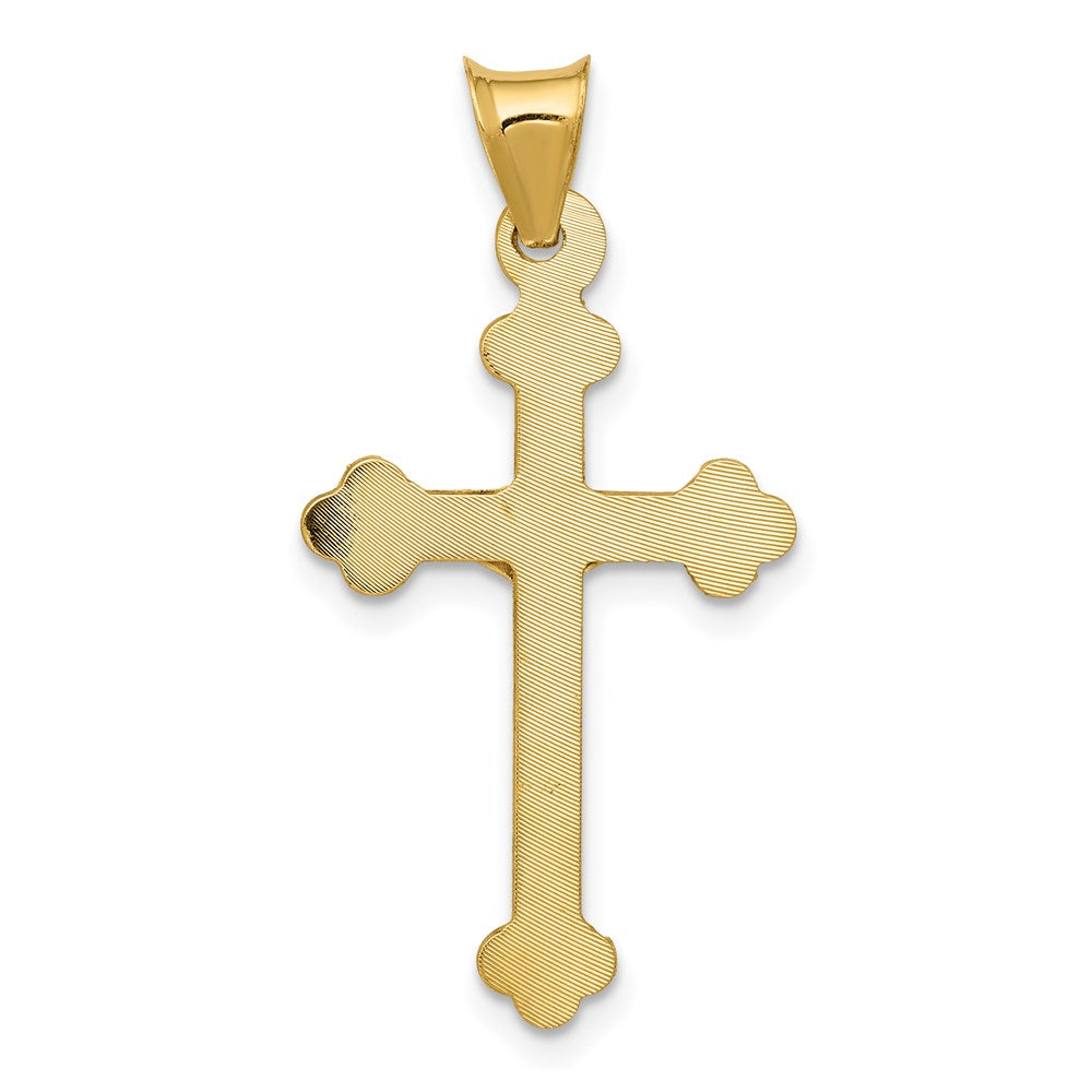 14K Yellow Gold Polished Satin And D/C Crucifix Pendant
