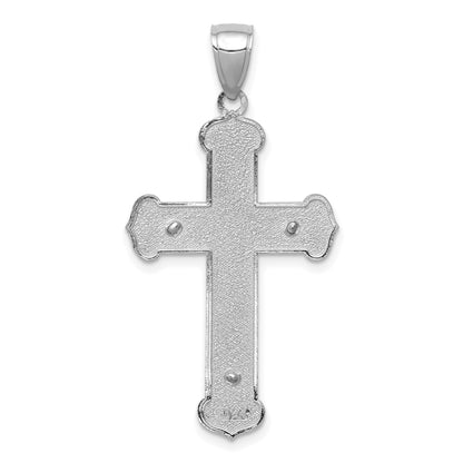 14k White Gold Polished Crucifix Pendant