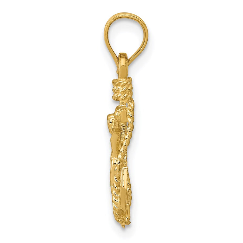 14K Yellow Gold Polished Mariner Crucifix Pendant