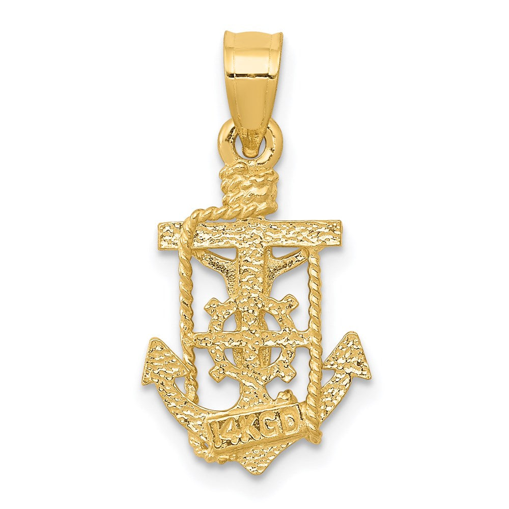 14K Yellow Gold Polished Mariner Crucifix Pendant
