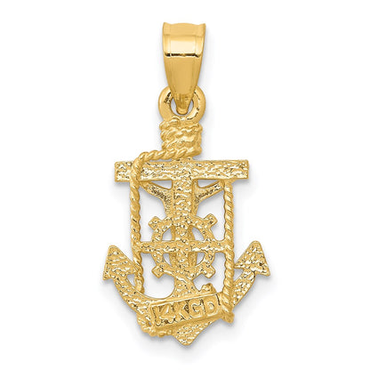 14K Yellow Gold Polished Mariner Crucifix Pendant