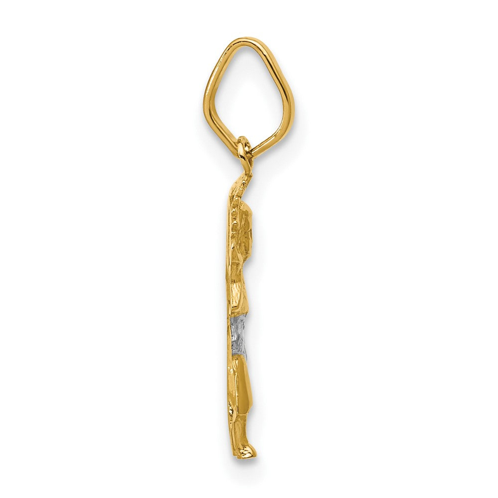 14K Yellow & Rhodium With D/C Polished Baby Jesus Pendant