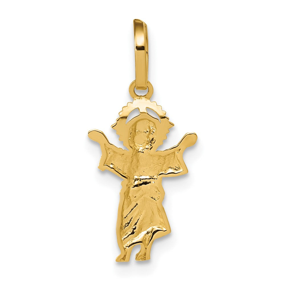 14K Yellow & Rhodium With D/C Polished Baby Jesus Pendant