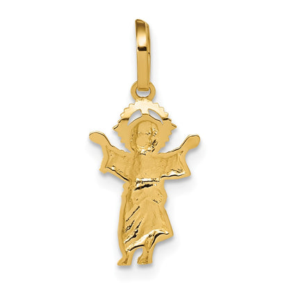 14K Yellow & Rhodium With D/C Polished Baby Jesus Pendant