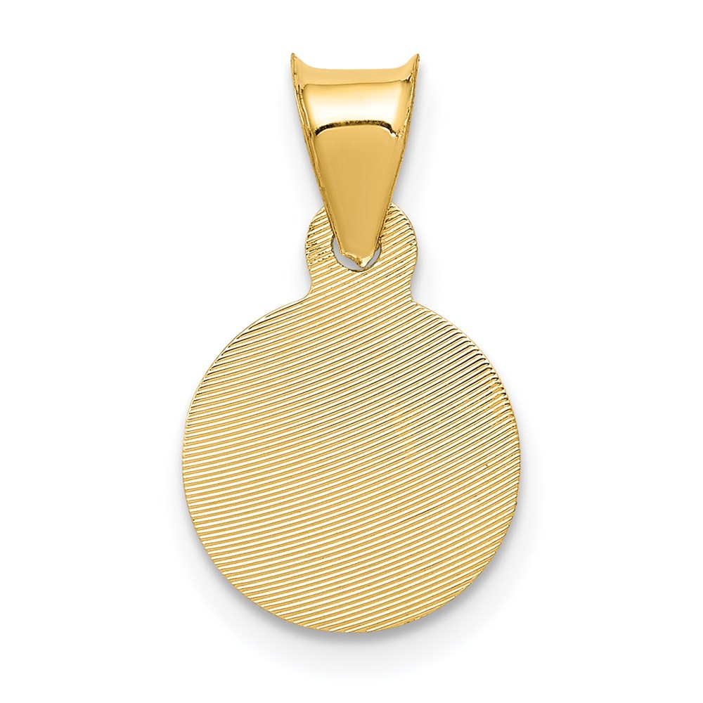 14K Yellow & Rhodium W/Rose And White D/C Sagrado Corazon Pendant