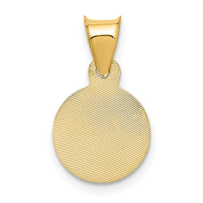 14K Yellow & Rhodium W/Rose And White D/C Sagrado Corazon Pendant