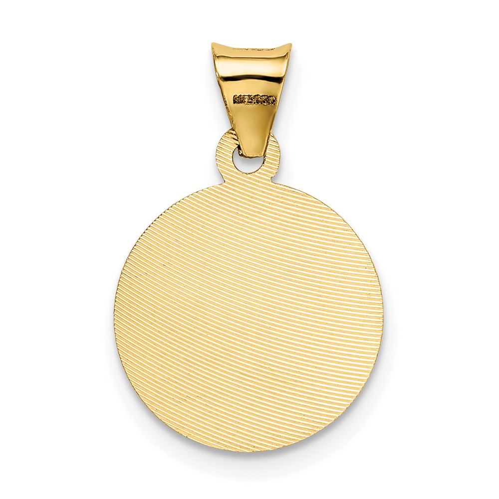 14K Yellow & Rhodium W/Rose And White D/C Sagrado Corazon Pendant