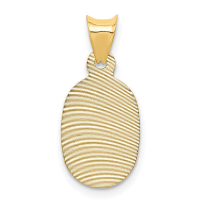 14K Yellow Gold Polished D/C Sagrado Corazon Oval Pendant