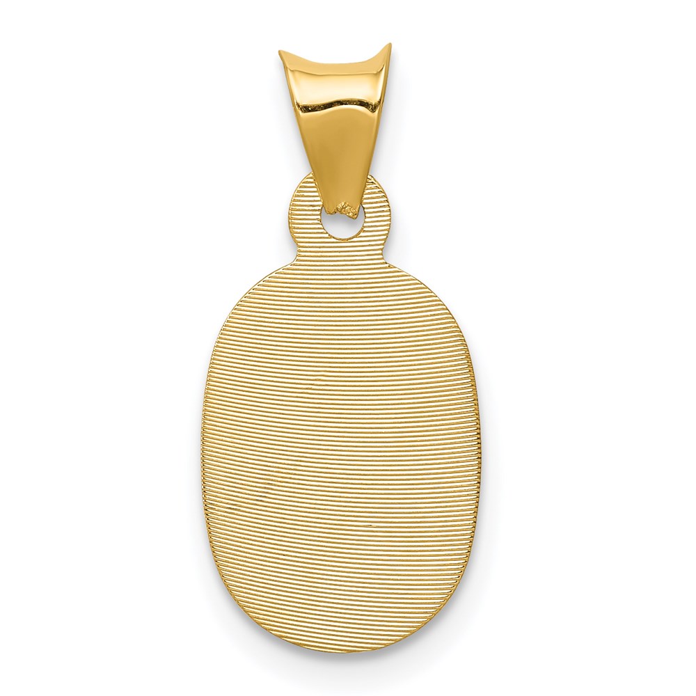 14K Yellow Gold Polished D/C Corpus Oval Pendant
