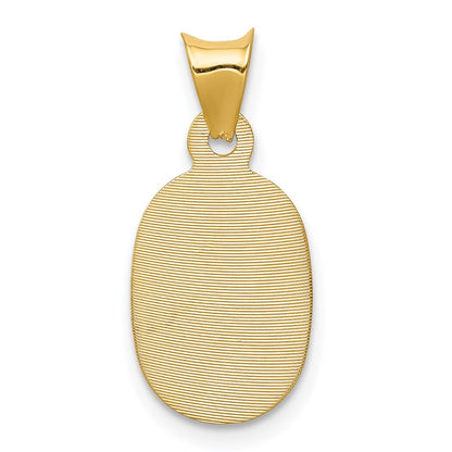 14K Yellow Gold Polished D/C Corpus Oval Pendant