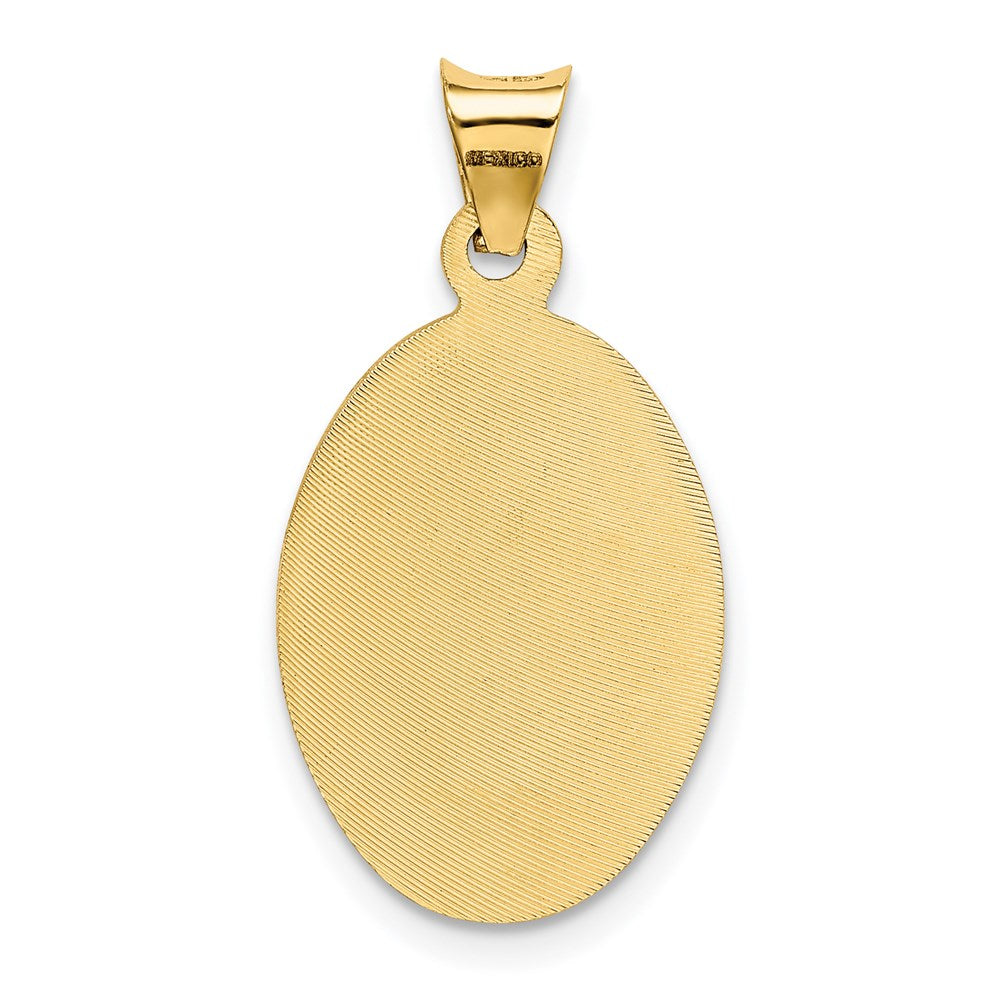14K Yellow Gold Polished D/C Corpus Oval Pendant