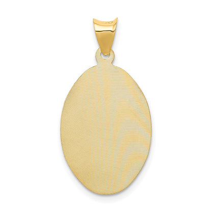 14K Yellow Gold Polished D/C Corpus Oval Pendant