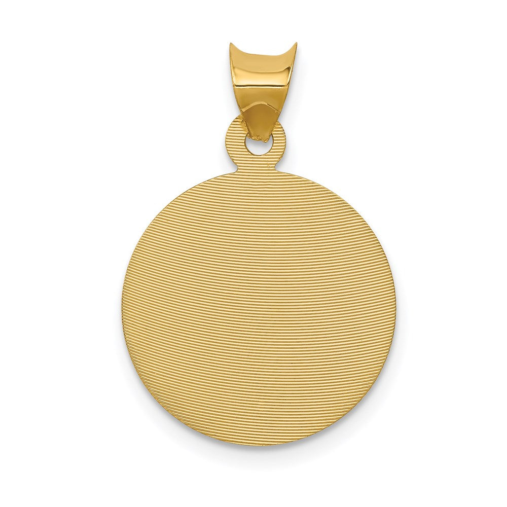 14K Yellow Gold Polished D/C Corpus Circle Pendant